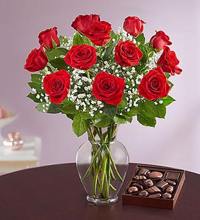 Rose - Red Roses with Chocolates 