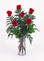 Six red rose arrangement