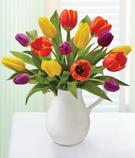 Spring Pitcher Full of Tulips