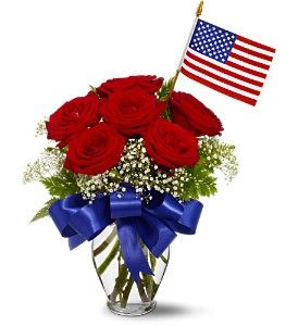 Star Spangled Roses Bouquet Flowers 