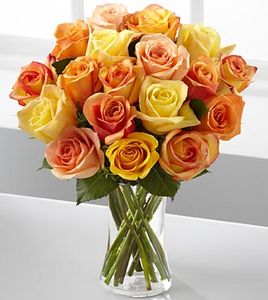 Sun-Drenched Autumn Rose Bouquet 24 Stems