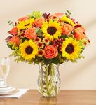 Sunflower and Orange Rose Bouquet