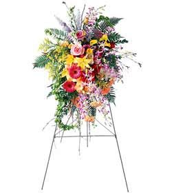 Sympathy flowers mixed spay arrangement