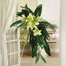 Sympathy standing spray arrangement 