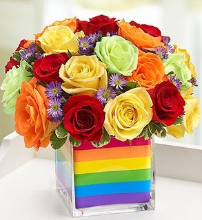 The Rainbow Bouquet - Multicolored Roses 