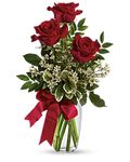 Thoughts of You Bouquet with Red Roses +sm valentine teddy bear