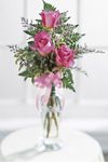 Triple Delight Rose Bouquet w  small teddy bear