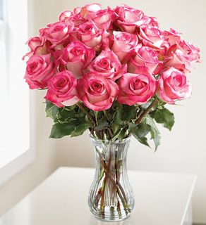 Two Dozen Long Stem  Pink Roses Mother's Day