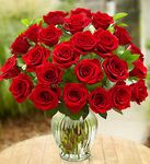 Two Dozen Red Roses -christmas Vase variety