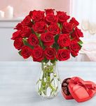 Two Dozen Red Roses with box chocolate