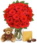 Two Dozen Red Roses with Chocolates & Bear Two Dozen Red Roses with Chocolates & Bear