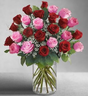 Valentine Ultimate Elegance Long Stem Pink and Red Roses