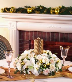 White and gold centerpiece