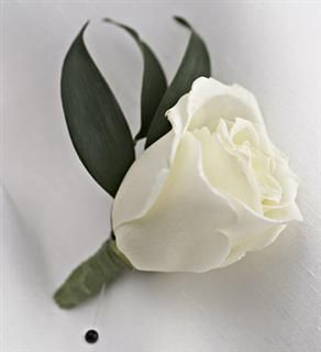 White Rose Boutonniere 