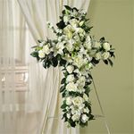 White Roses, Lilies & Carnations Standing Cross