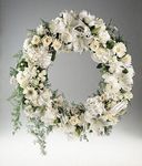 Wreath of mixed white flowers 