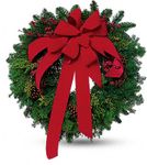 Wreath with Red Velvet Bow Wreath with Red Velvet Bow
