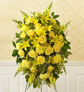 Yellow Sympathy Standing Spray 