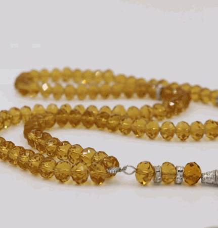 Golden Translucent Dhikr Prayer Beads (99 Beads) 8 mm