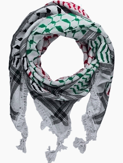original palestinian keffiyeh / Turban (green red black color)