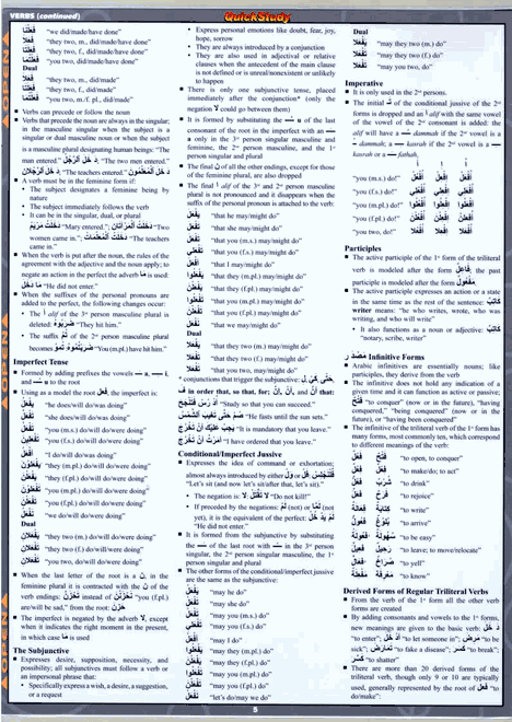 Arabic Grammar (Quickstudy: Academic) Laminated Card (Inc. BarCharts)