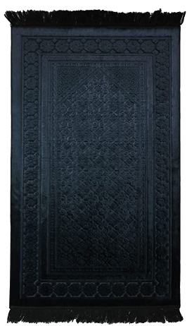 Lavanta Luxury Velvet Islamic Prayer Rug Regal - Black