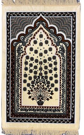 Cream Prayer Rug (with Extra Colors) 26x46 Made in Turkiye