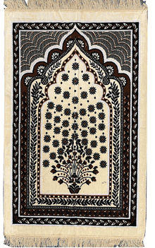 Cream Prayer Rug (with Extra Colors) 26x46 Made in Turkiye