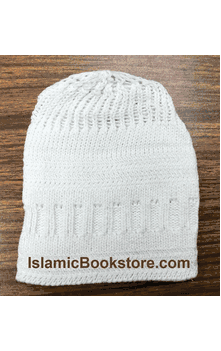 Jumbo Stretchable White Double-Knit Kufi Cap