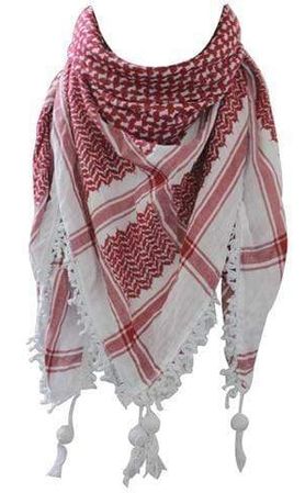Palestinian Red and White Kufiya (Made in Palestine)