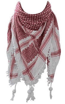 Palestinian Red and White Kufiya (Made in Palestine)