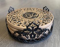 Gold Persian Calligraphy (Ba' Salamati) Coaster Set Islamic Art (Comes in Gift Box)