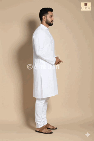 White Cotton Kurta : Special Order