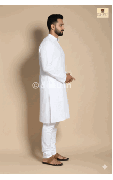 White Cotton Kurta : Special Order