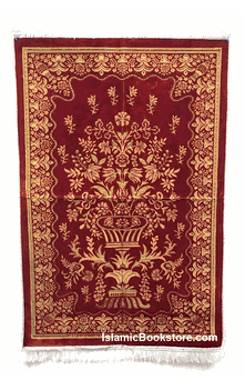 Red Extra Large (Wide) Single Prayer Rug 31" x 48" - Fits up to 2 People - (assorted designs and color pattern - photo shown is example only)