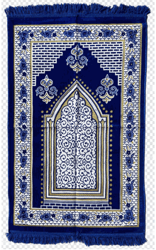 Royal Blue Soft Islamic Prayer Rug (assorted designs and color pattern - photo shown is example only) 27" x 47"