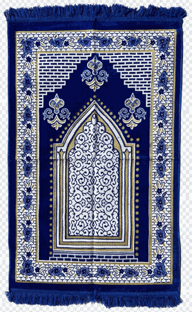 Royal Blue Soft Islamic Prayer Rug (assorted designs and color pattern - photo shown is example only) 27" x 47"