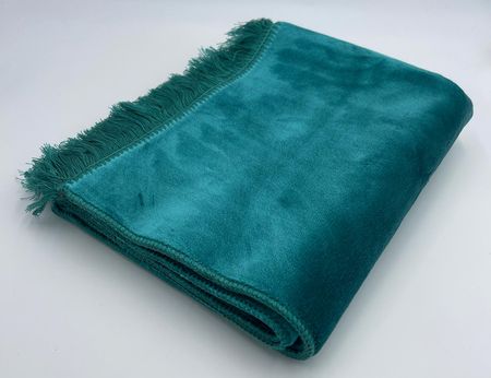 Teal Double Plush Islamic Prayer Rug (Twice the Weight of a Normal Prayer Rug) 2 pounds - Better on Hard Surfaces 28" x 43" 