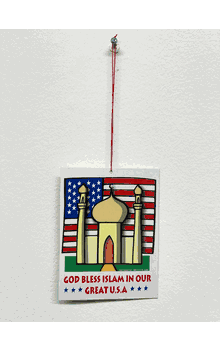 U.S. Mosque Hanging Paper Ornament ("God Bless Islam in our Great USA" message)