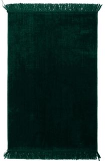 Green Wide Double Plush Prayer Rug (Twice the Weight of a Normal Prayer Rug) 2.5 pounds - Good for Hard Surfaces 31" x 47" (Different Solid Colors Available)