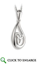 Silver Trinity Tear Drop Pendant