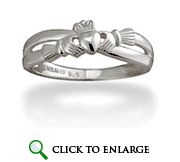 Sterling Silver Claddagh Kiss Ring