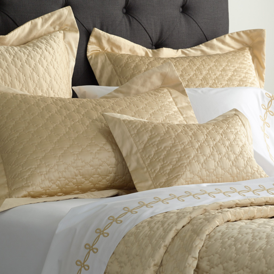 Matouk AVA Quilted Coverlet and Shams Aiko Luxury Linens