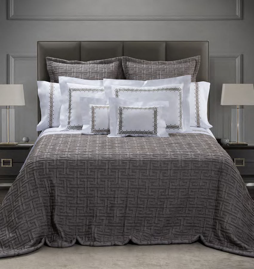 Noah Jacquard Quilted Coverlet by DEA Aiko Luxury Linens
