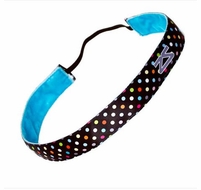 Zensah Headband - Polka Dot, Black/Neon Rainbow