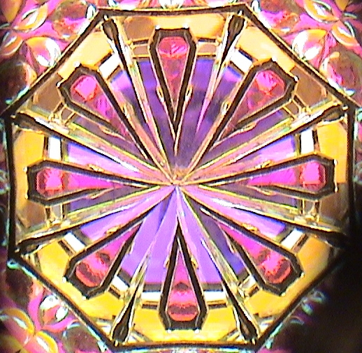 Stained Glass Kaleidoscopes Brass Wheel Janice Chesnik