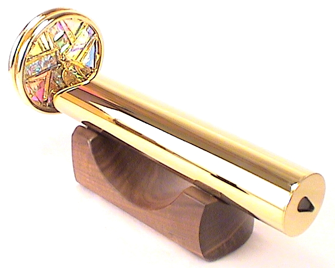 Stained Glass Kaleidoscopes Brass Wheel Janice Chesnik