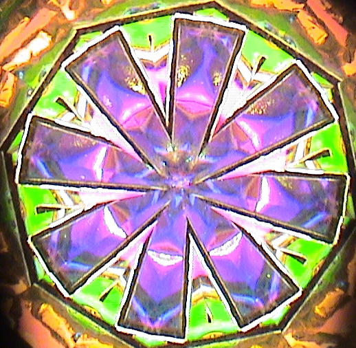 Stained Glass Kaleidoscopes Brass Wheel Janice Chesnik