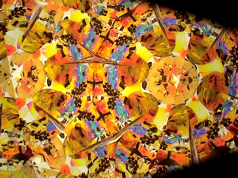 Handmade Stained Glass Kaleidoscopes "Sea Salt and Caramel" By Sue Rioux.