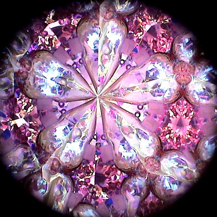 Stained Glass Kaleidoscope, "GS Amethyst 20181" By Artisan Sue Rioux.